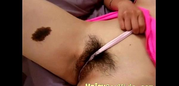  Hard nippels and hairy asian pussy